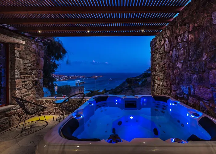 Elit Psarou Heated Pool Jacuzzi Villa *